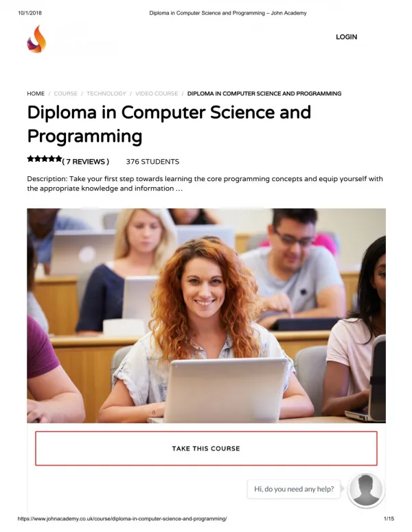 Diploma in Computer Science and Programming - John Academy