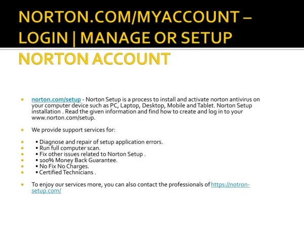 norton com myaccount login manage or setup norton account