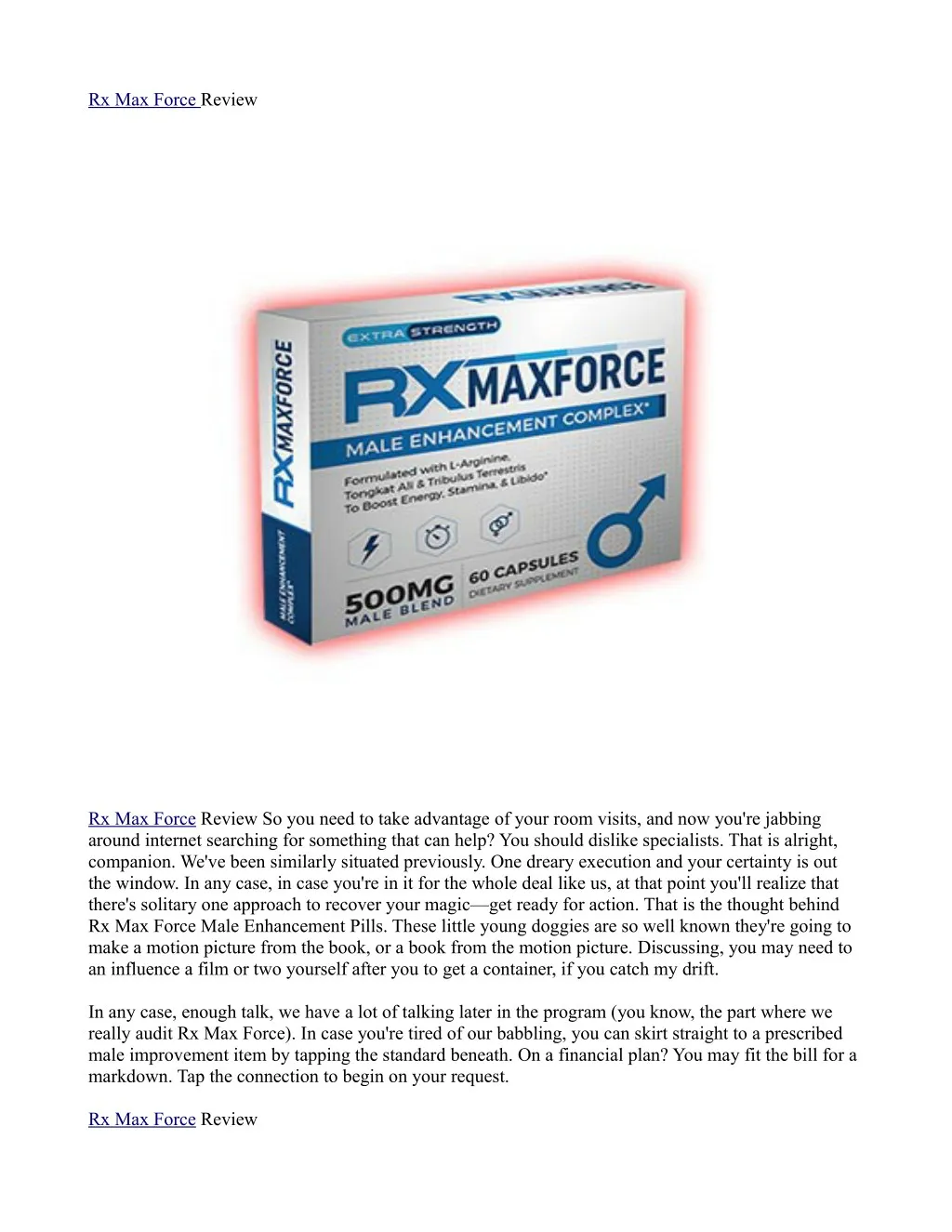 rx max force review