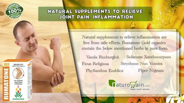 Natural Supplements to Relieve Joint Pain, Inflammation