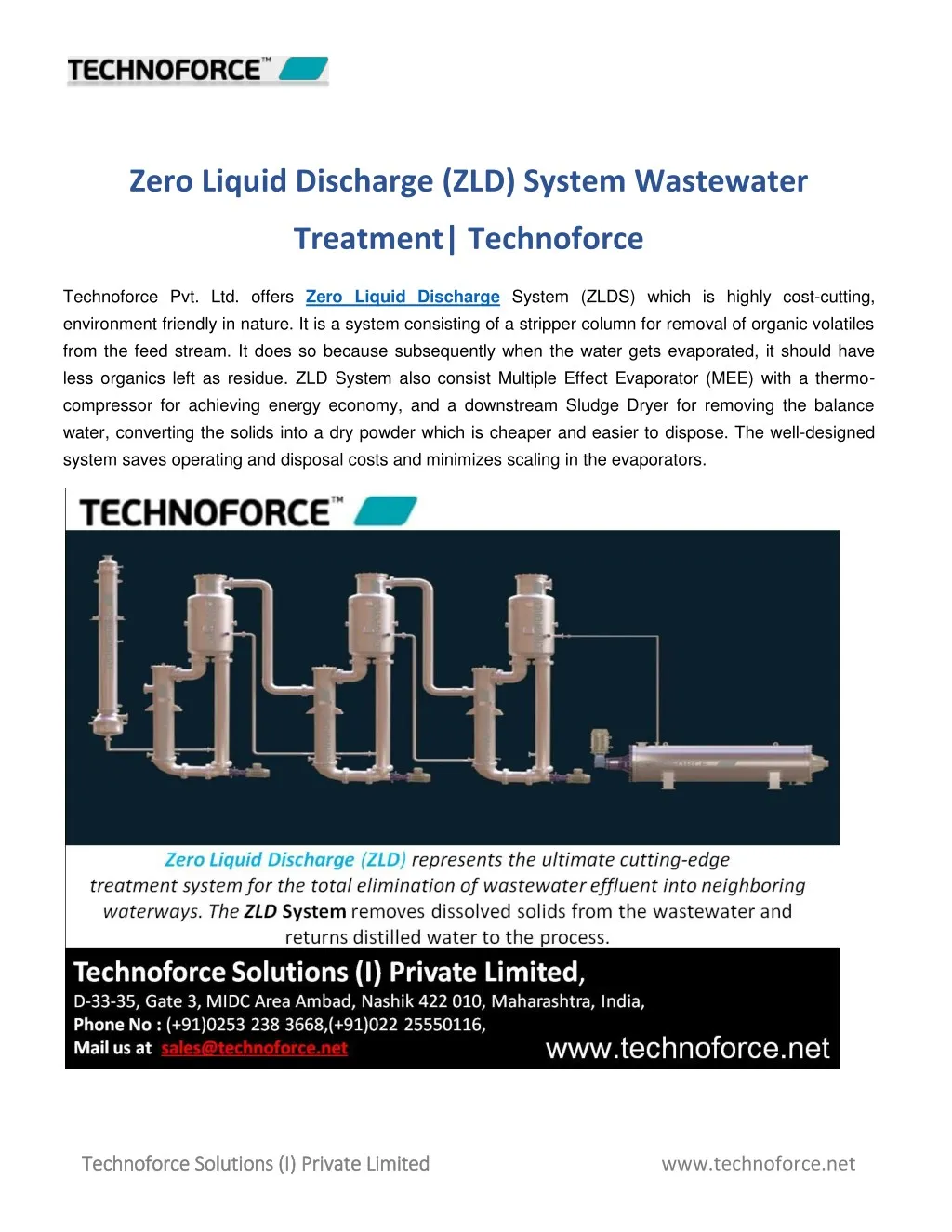 zero liquid discharge zld system wastewater