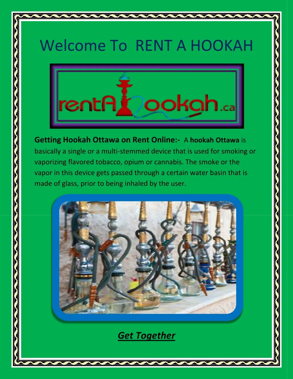 welcome to rent a hookah