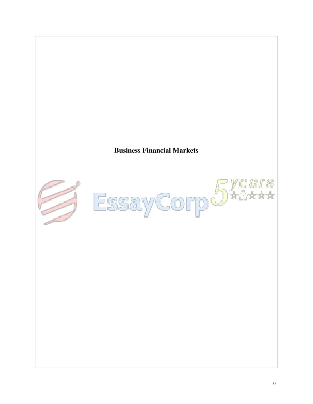 business financial markets