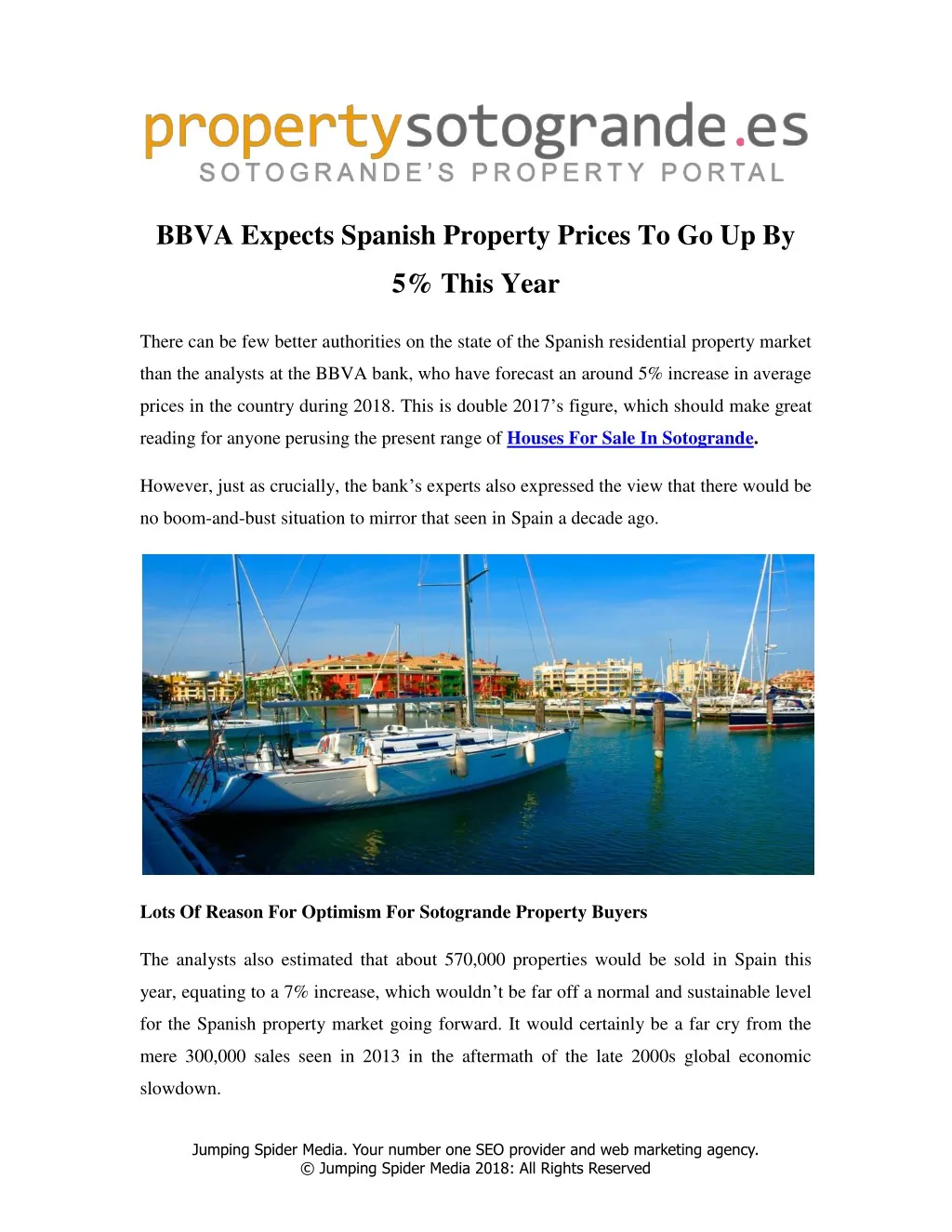 bbva expects spanish property prices to go up by