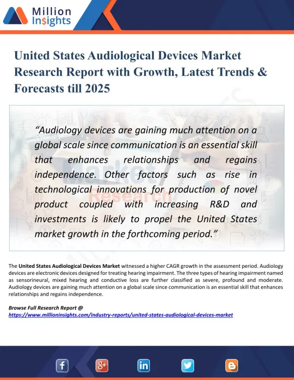 United States Audiological Devices Market Size, Drivers, Opportunities, Top Companies, Trends, Challenges, & Forecast 20
