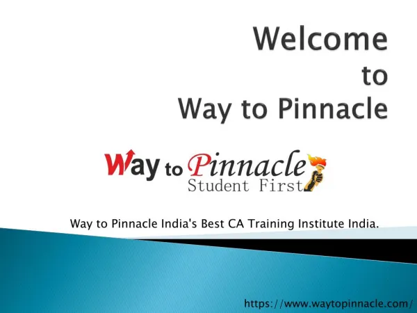 Way to Pinnacle Best CA Institute in Delhi India