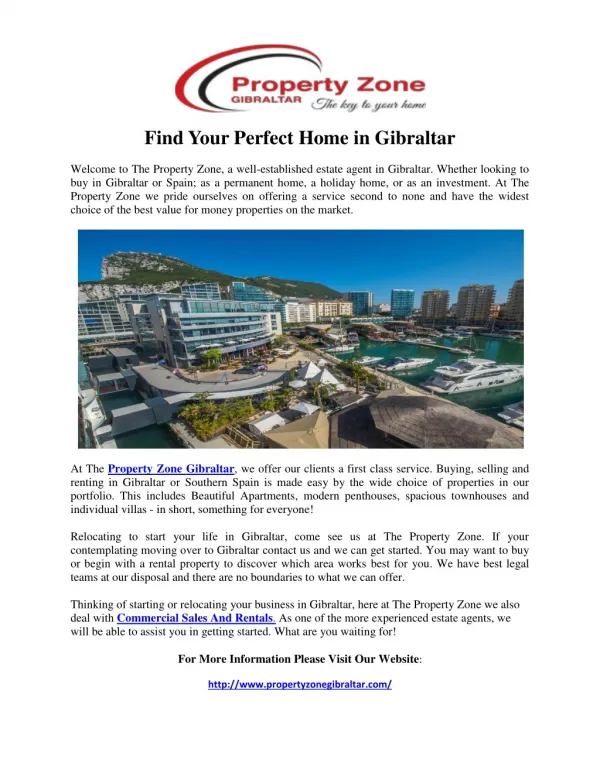 Find Your Perfect Home in Gibraltar