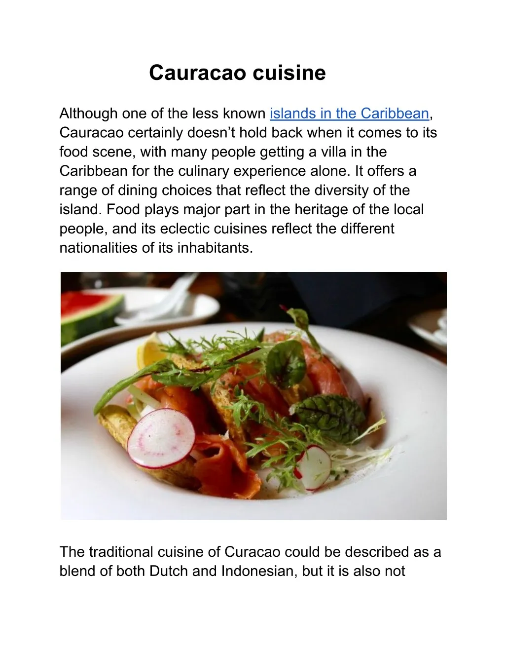 cauracao cuisine