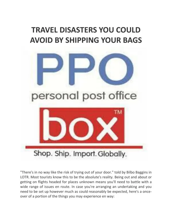 TRAVEL DISASTERS YOU COULD AVOID BY SHIPPING YOUR BAGS