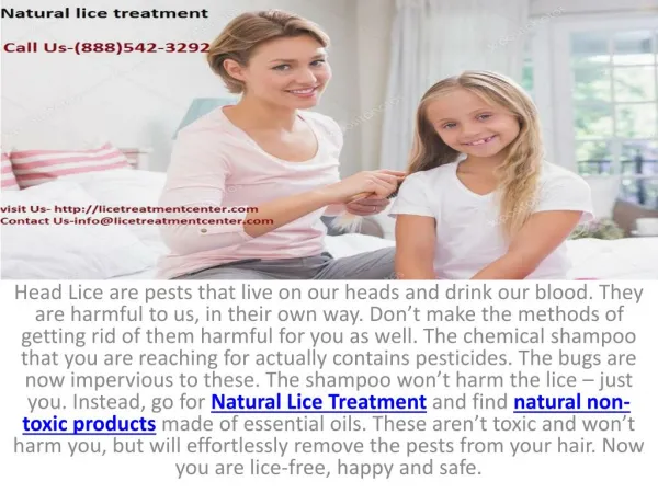 Natural lice treatment! care to own kid's hair