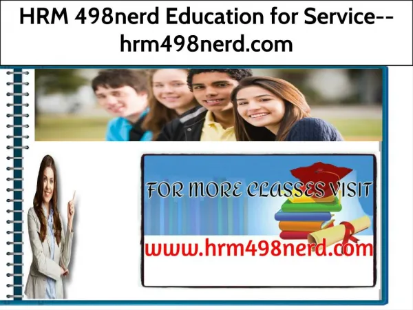 HRM 498nerd Education for Service--hrm498nerd.com