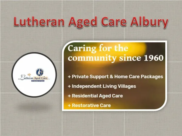 Lutheran Aged Care - Aged Care Facilities near Albury