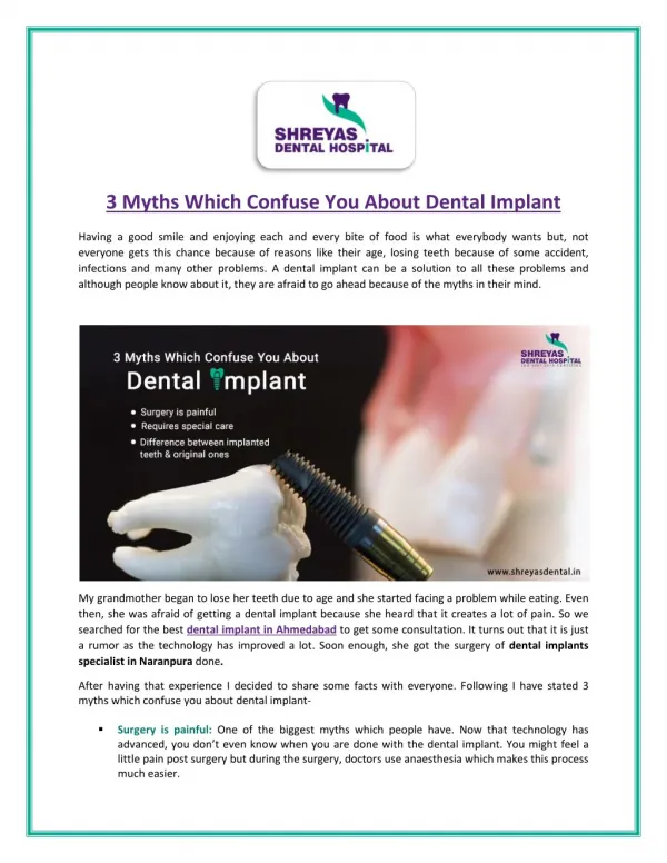 Distinguish Myths and Facts about Dental Implant