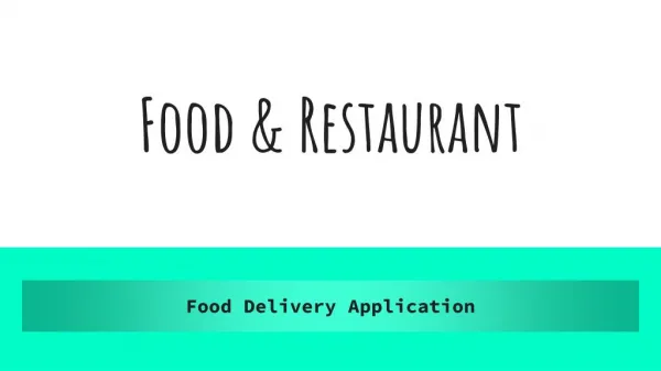 Food & Restaurant - Food Delivery App development, SITSL