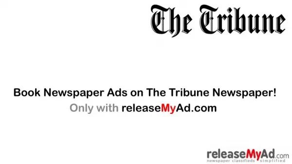 The Tribune Newspaper Advertisement Booking Online