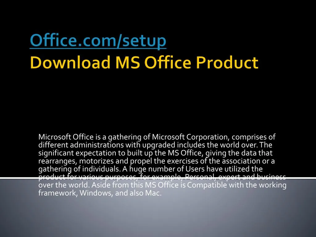 office com setup download ms office product