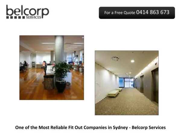 One of the Most Reliable Fit Out Companies in Sydney - Belcorp Services