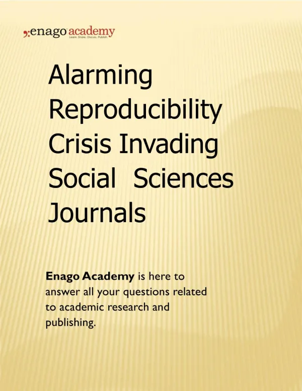 Alarming Reproducibility Crisis Invading Social Sciences Journals - Enago Academy