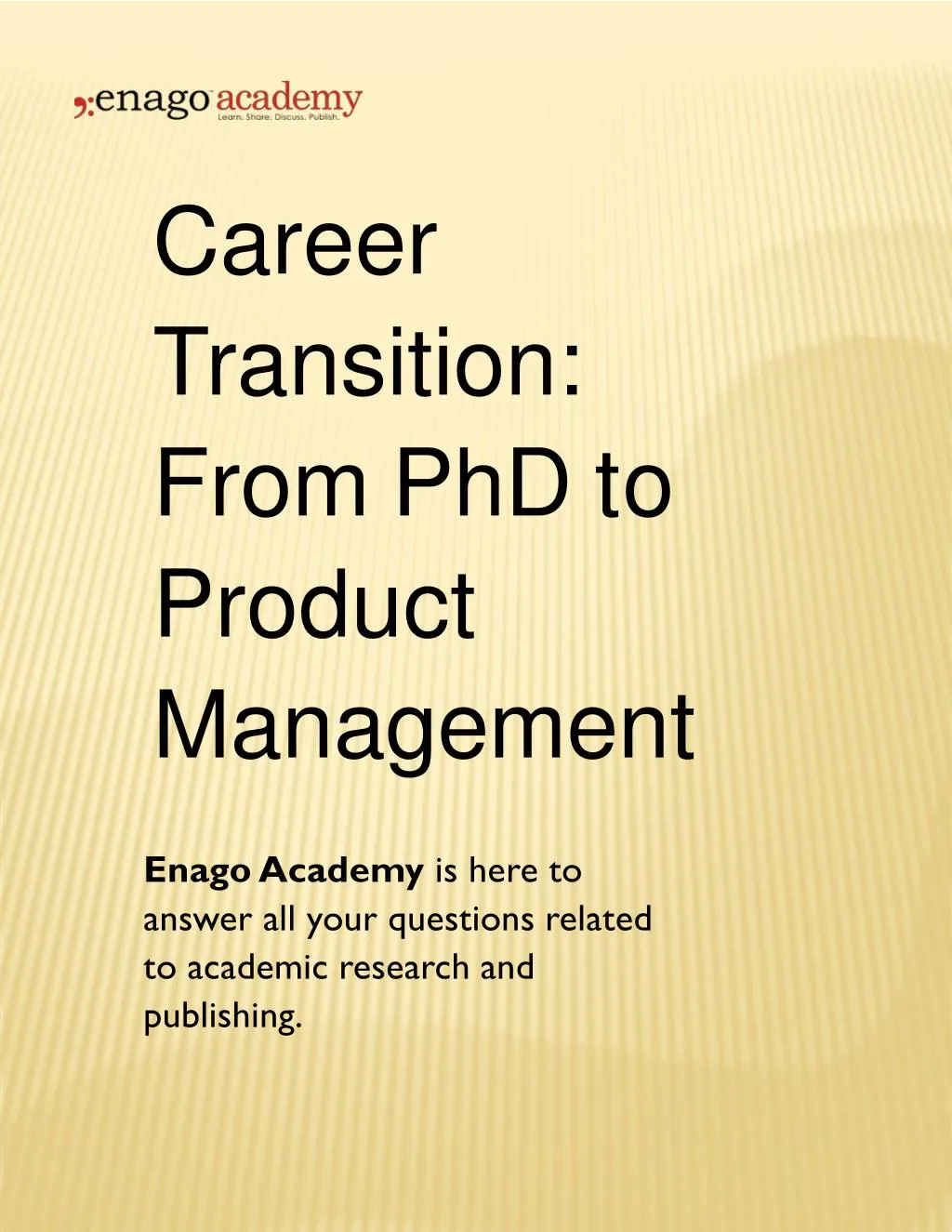 career transition from phd to product management