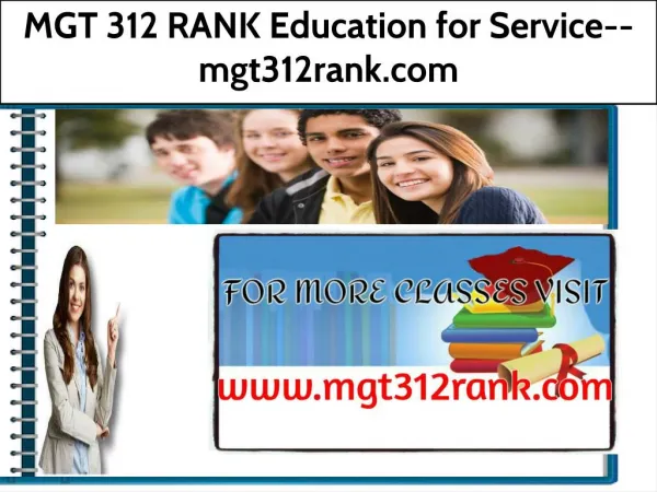 MGT 312 RANK Education for Service--mgt312rank.com