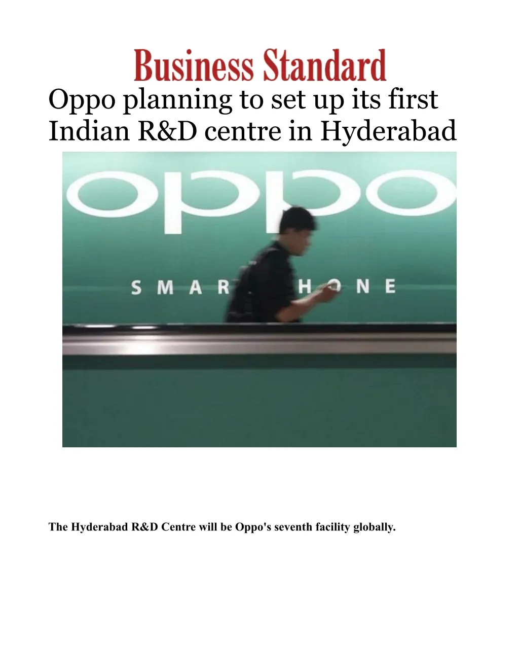 oppo planning to set up its first indian