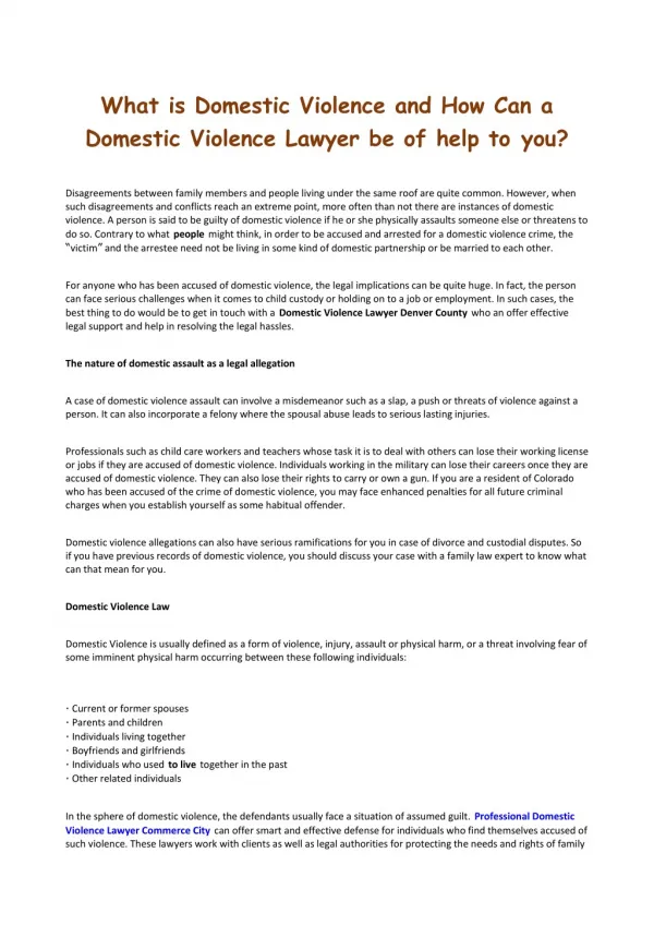 What is Domestic Violence and How Can a Domestic Violence Lawyer be of help to you?