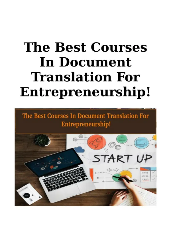The best courses in document translation for entrepreneurship!