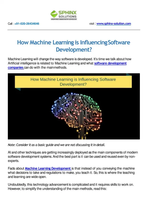 How Machine Learning is Influencing Software Development?