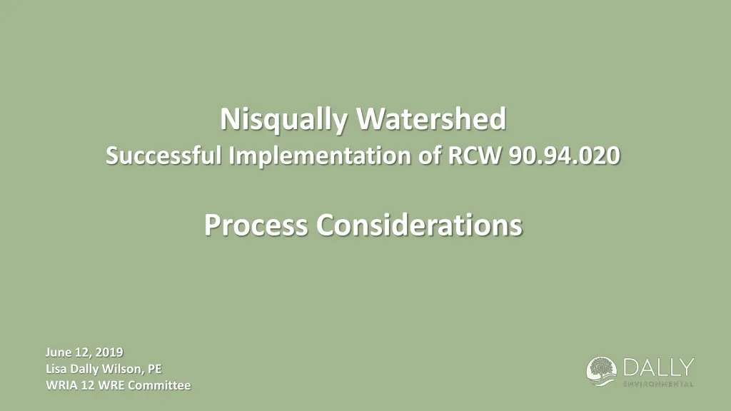 nisqually watershed successful implementation