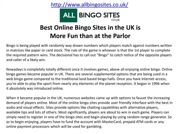 Best Online Bingo Sites in the UK is More Fun than at the Parlor