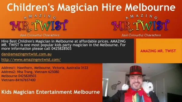 Childrens Magician Hire Melbourne