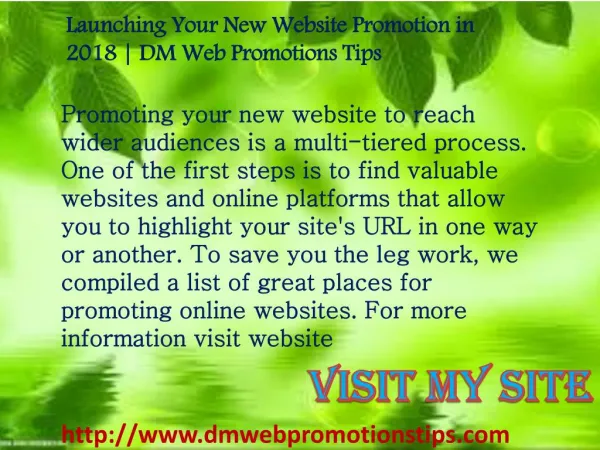 launching your new website promotion in 2018