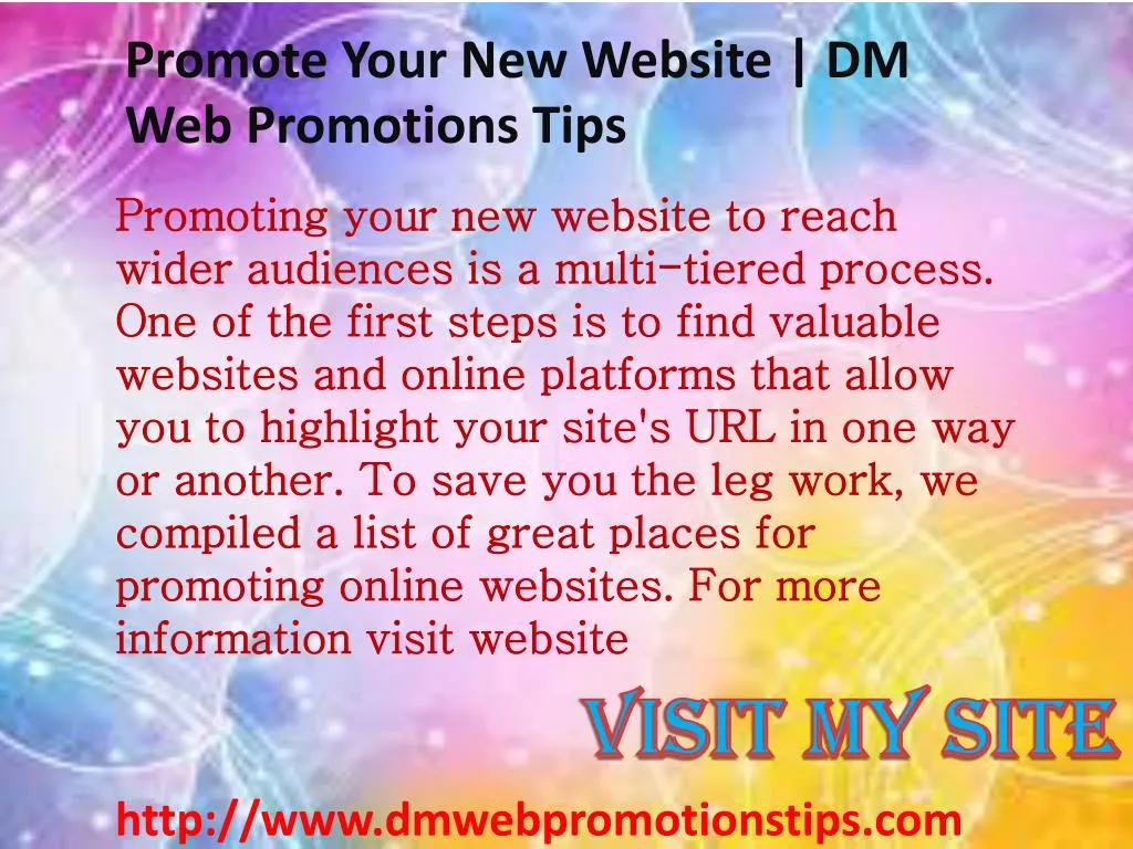 promote your new website dm web promotions tips