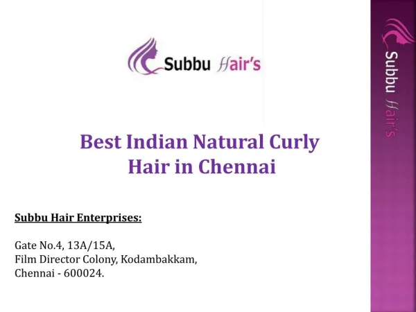 Best Natural Indian Human Hair - Subbuhair Enterprises