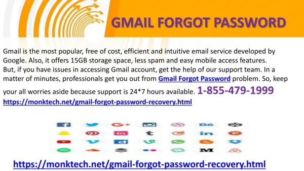Gmail Forgot Password recovery in simple steps at your door 1-855-479-1999