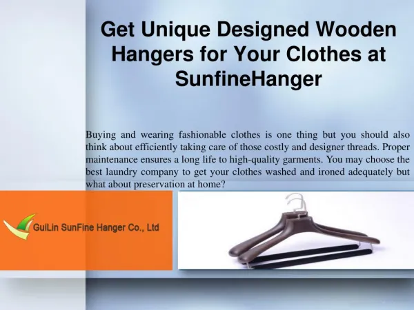 Get Unique Designed Wooden Hangers for Your Clothes at SunfineHanger