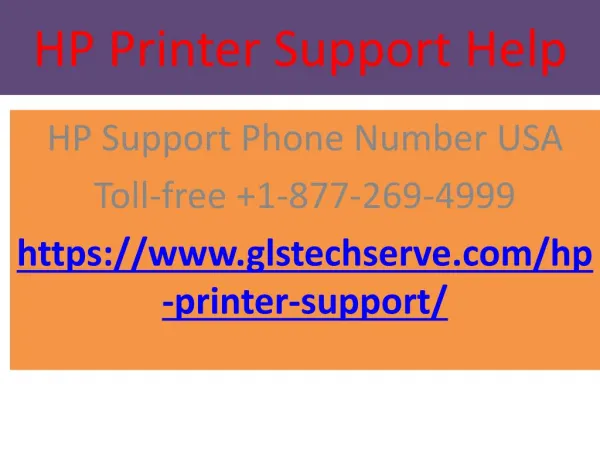 HP Printer Customer Help 1-877-269-4999