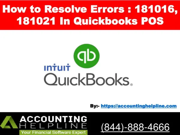 How to Resolve Errors : 181016, 181021 In Quickbooks POS - Accounting Helpline 844-888-4666