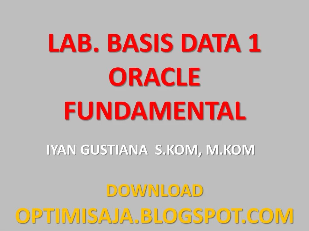 lab basis data 1 oracle fundamental