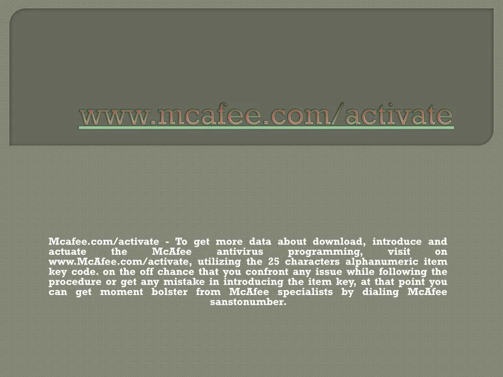 www mcafee com activate