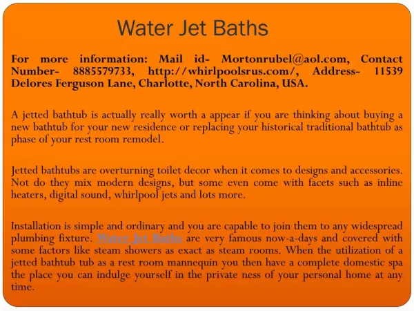 Water Jet Baths