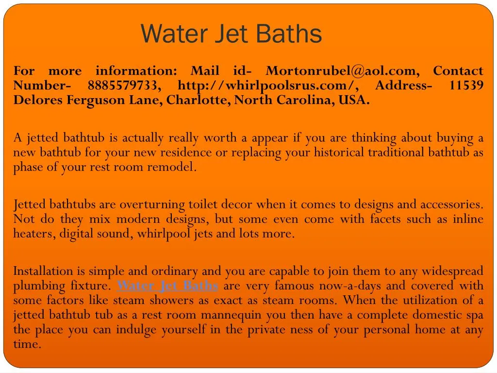 water jet baths