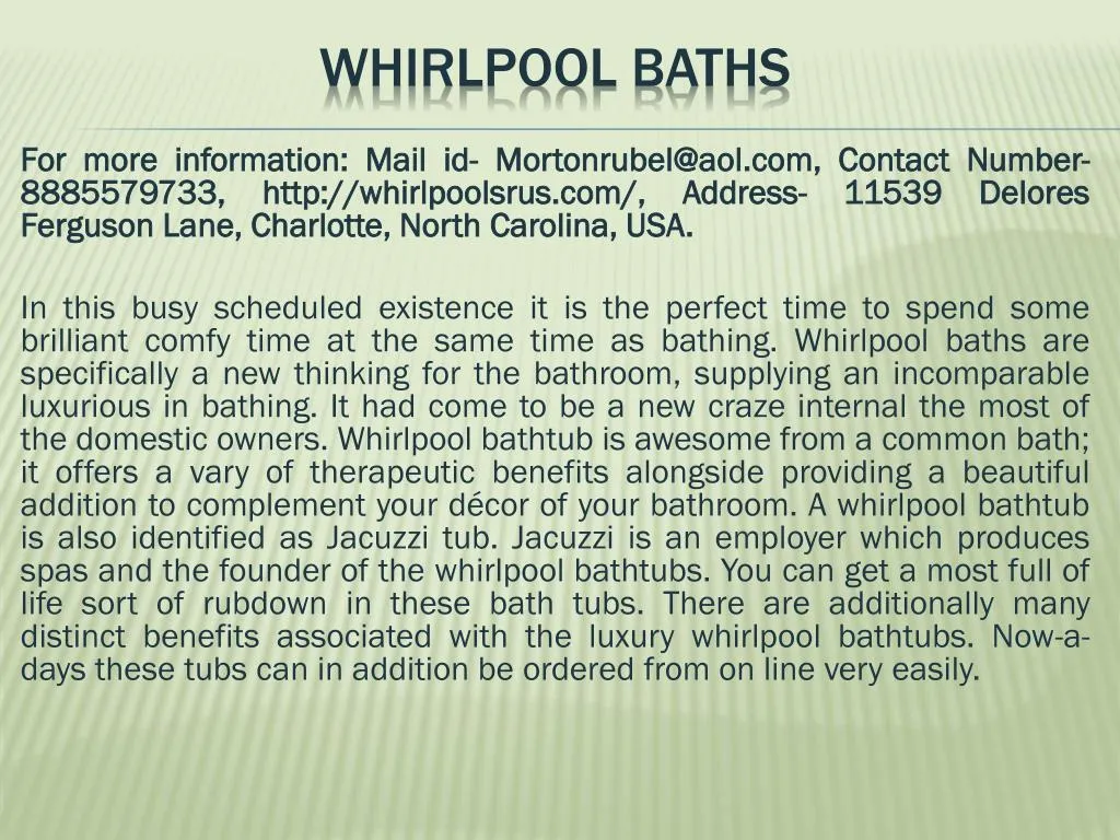 whirlpool baths