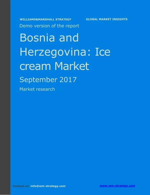 WMStrategy Demo Bosnia and Herzegovina Ice Cream Market September 2017