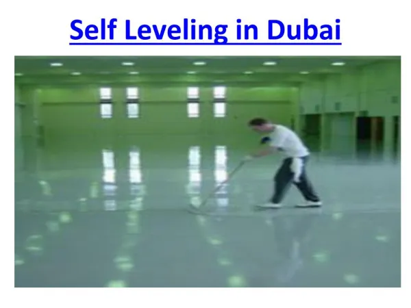 self leveling in abu dhabi