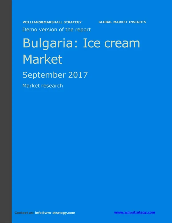 WMStrategy Demo Bulgaria Ice Cream Market September 2017