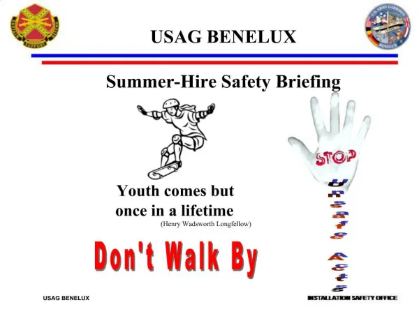 USAG BENELUX Summer-Hire Safety Briefing
