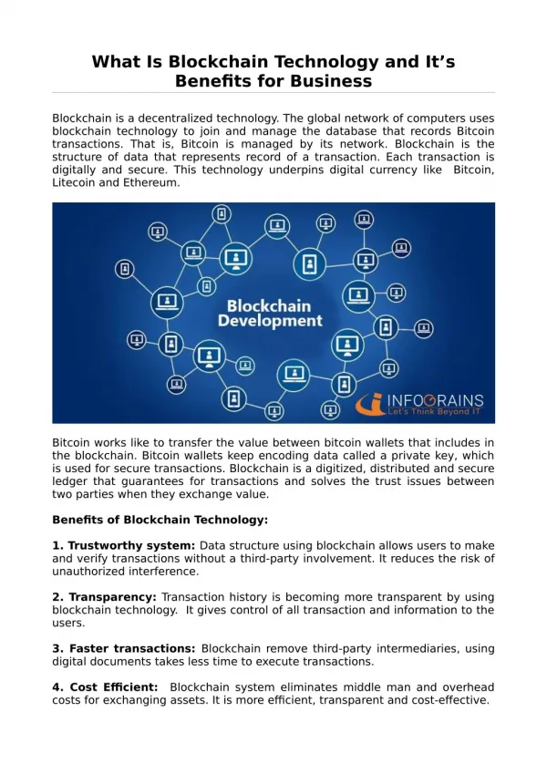 What Is Blockchain Technology and Its Benefits for Business