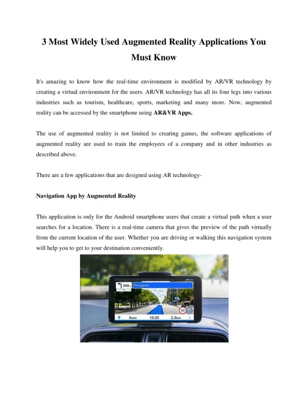 3 Most Widely Used Augmented Reality Applications You Must Know