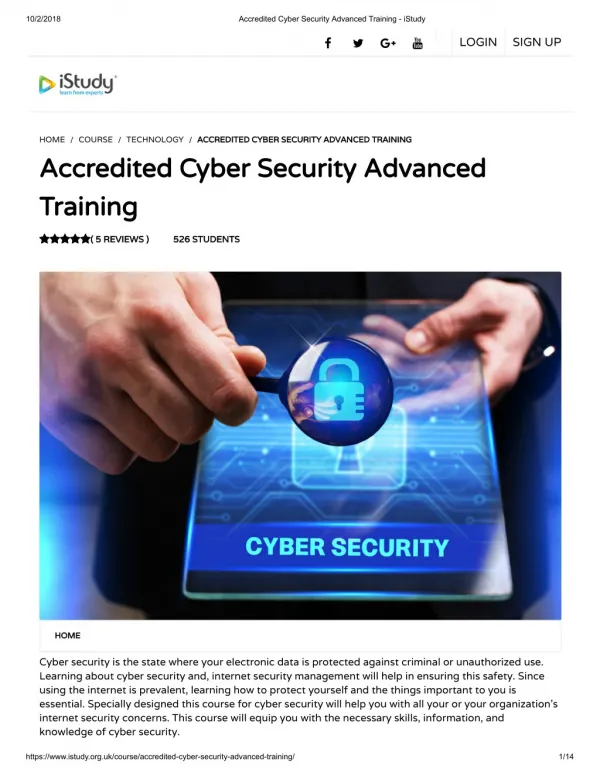 Accredited Cyber Security Advanced Training - istudy